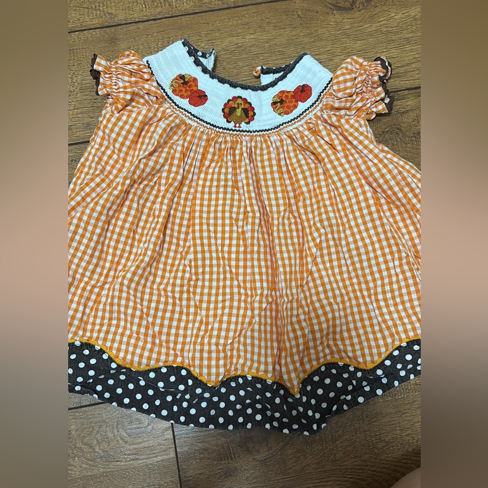 Lil Cactus Smocked Thanksgiving Dress